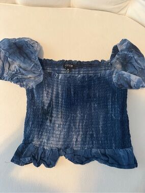 Joes Jeans puff sleeves denim style top SZ Medium